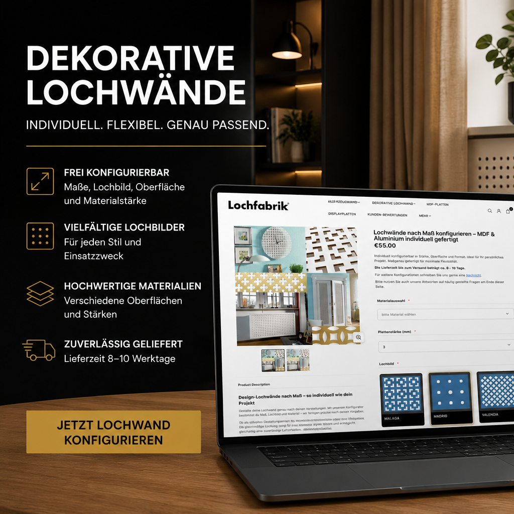 Lochwände nach Maß – Unser neuer Konfigurator ist online